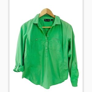 New York compani 7 avenue blouse green polyester size XS